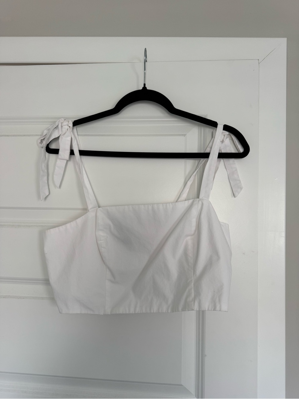 a new day White Tie-Shoulder Crop Top